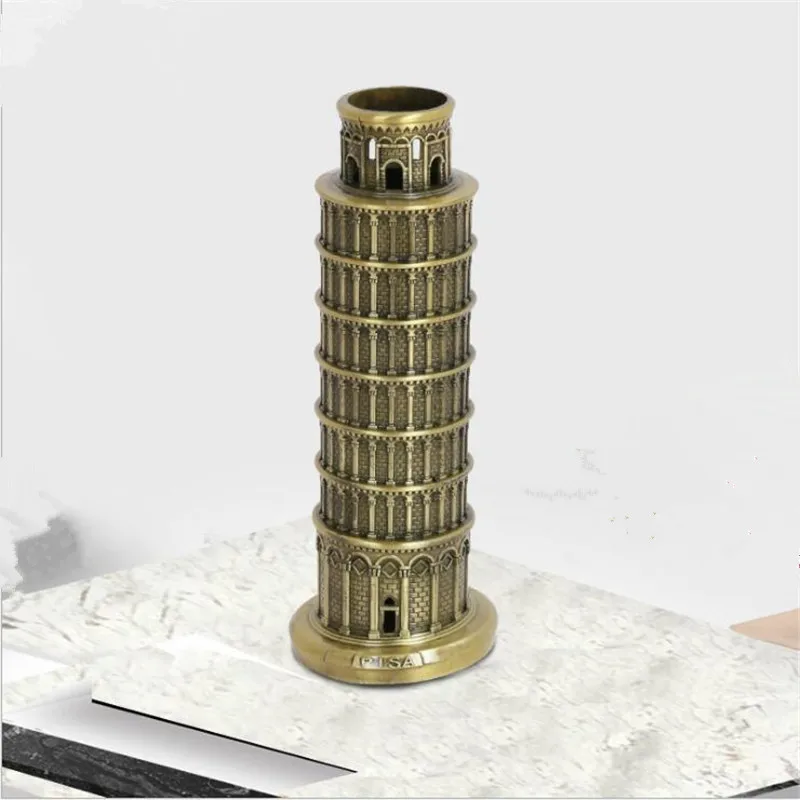 18cm Retro Metal Italy The Leaning Tower of Pisa Model World Famous Landmark Architecture Home Office Decor Gift | Дом и сад