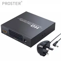 Scart HDMI конвертер адаптер неэкранированный стерео Поддержка 720 P/1080 P сигнал с 3,5 мм наушники коаксиальный стерео аудио выход