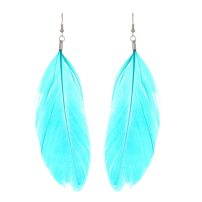 Женские серьги с кисточками ZHINI модные длинные в форме капли|feather earrings|long earringswomen