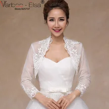 VARBOO_ELSA/ летнее свадебное кружевное болеро с аппликацией, прозрачная Свадебная шаль, тонкое свадебное пальто с длинными рукавами
