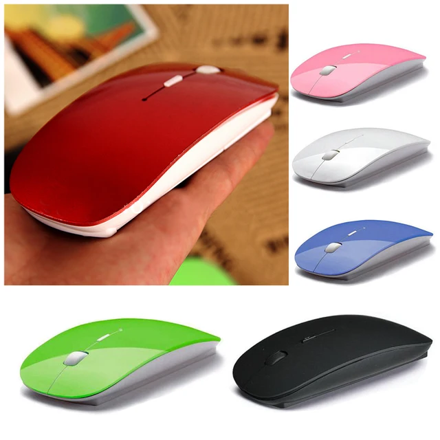 Ultra Thin USB Optical Wireless Mouse 2.4G Receiver Super Slim Mouse Cordless Computer PC Laptop Desktop