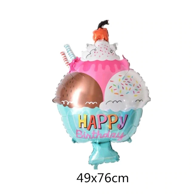 2 шт большой Гамбург мороженое попкорн торт пончик еда шар День Рождения украшения надувные воздушные шары Детские подарки Классические игрушки - Цвет: ice cream
