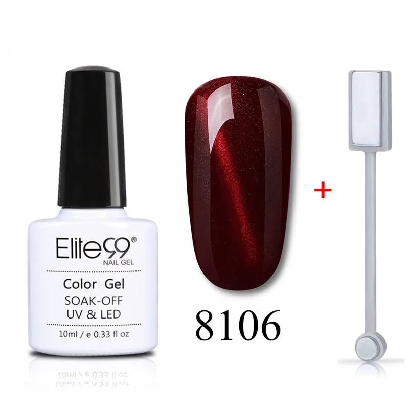Elite99 10 мл нефритовый лак для ногтей с эффектом «кошачий глаз» вылеченный УФ-светодиодный Гель-лак жемчужного цвета Полупостоянный Магнитный Гель-лак - Цвет: 8106 and Magnet