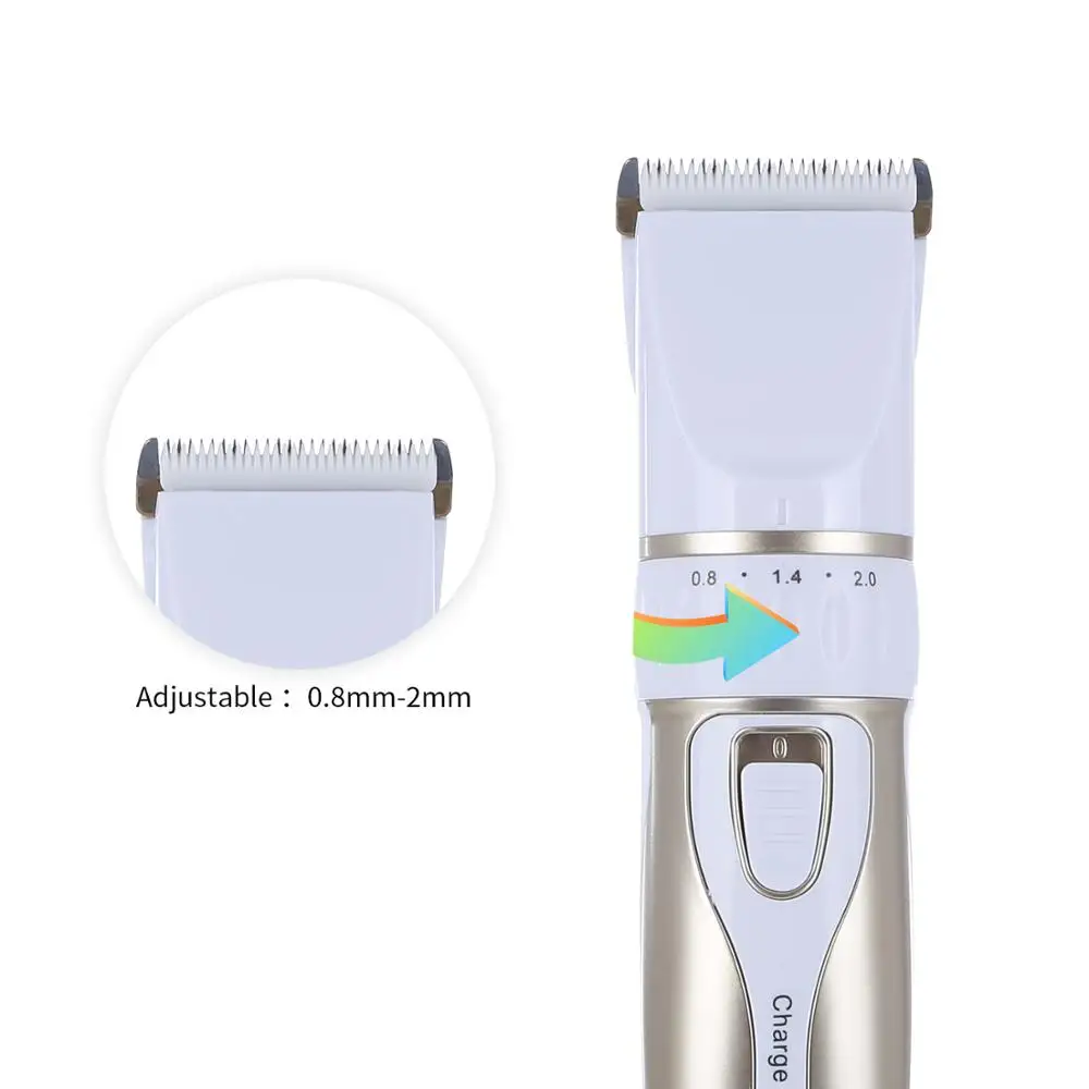 Professional Mute Electric Hair Clipper Trimmer Adjustable Blade Ceramic Knife Rechargeable 100-240