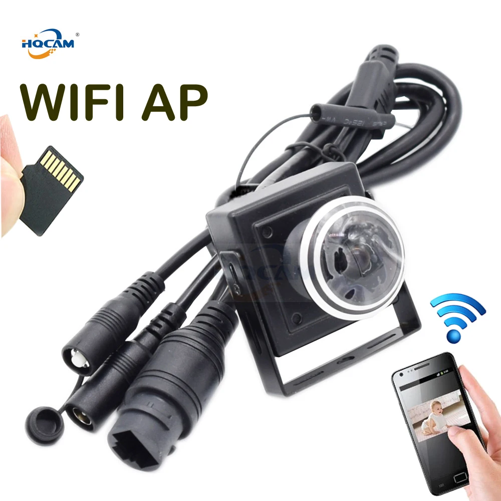 HQCAM 720P/960P/1080P Mini WIFI IP Camera P2P SD Card Slot Wifi AP Wireless Wide Angle fisheye camera Rest & Soft Antenna camhi