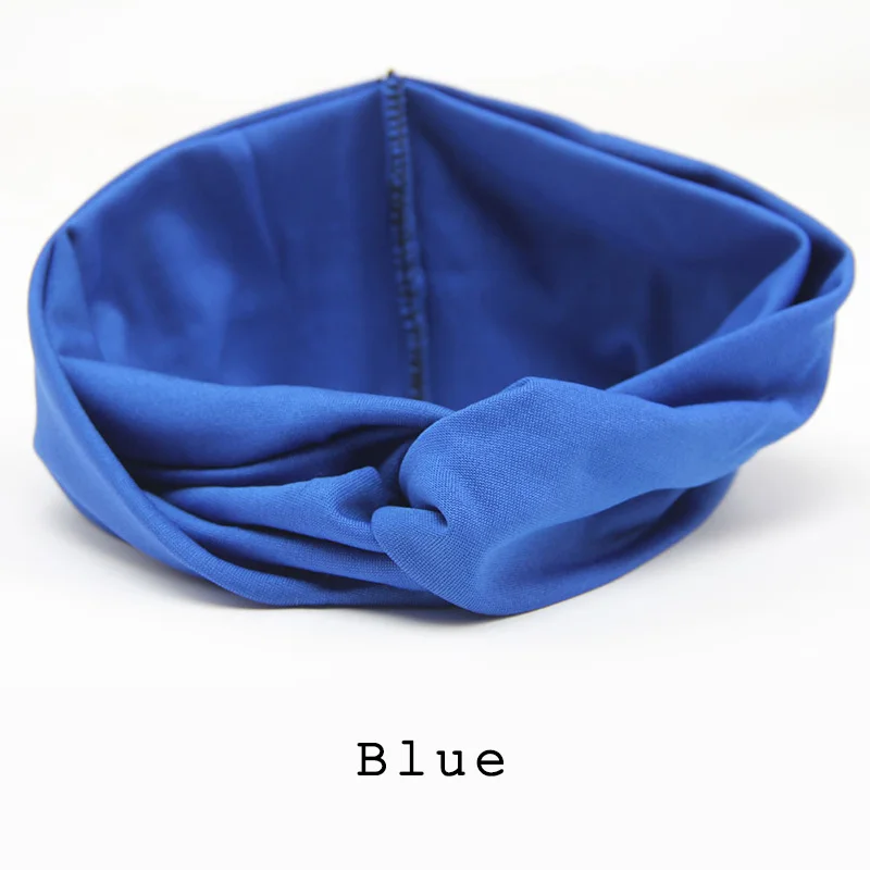 Твист Тюрбан повязка на голову для женщин аксессуары для волос Стрейчевые заколки для девочек головные уборы спортивные повязки Повязка На Голову Бандана - Цвет: Blue