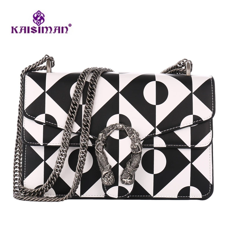 

Luxury Handbags Geometric Pattern Lock Leather Bags Handbags Famous Brands Designer Women Causal Chain Shoulder Bags Purse Bolsa