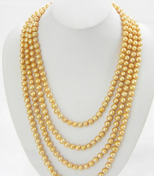 

ddh002832 LONG 100" 9MM GOLDEN ROUND FRESHWATER PEARL NECKLACE 28% Discount (A0511)