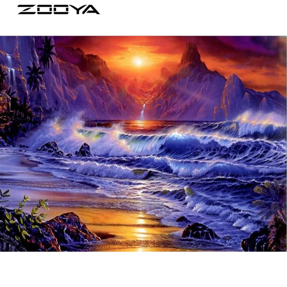 Zooya 3d Diy Diamond Lukisan Cross Stitch Gambar Dengan Angka