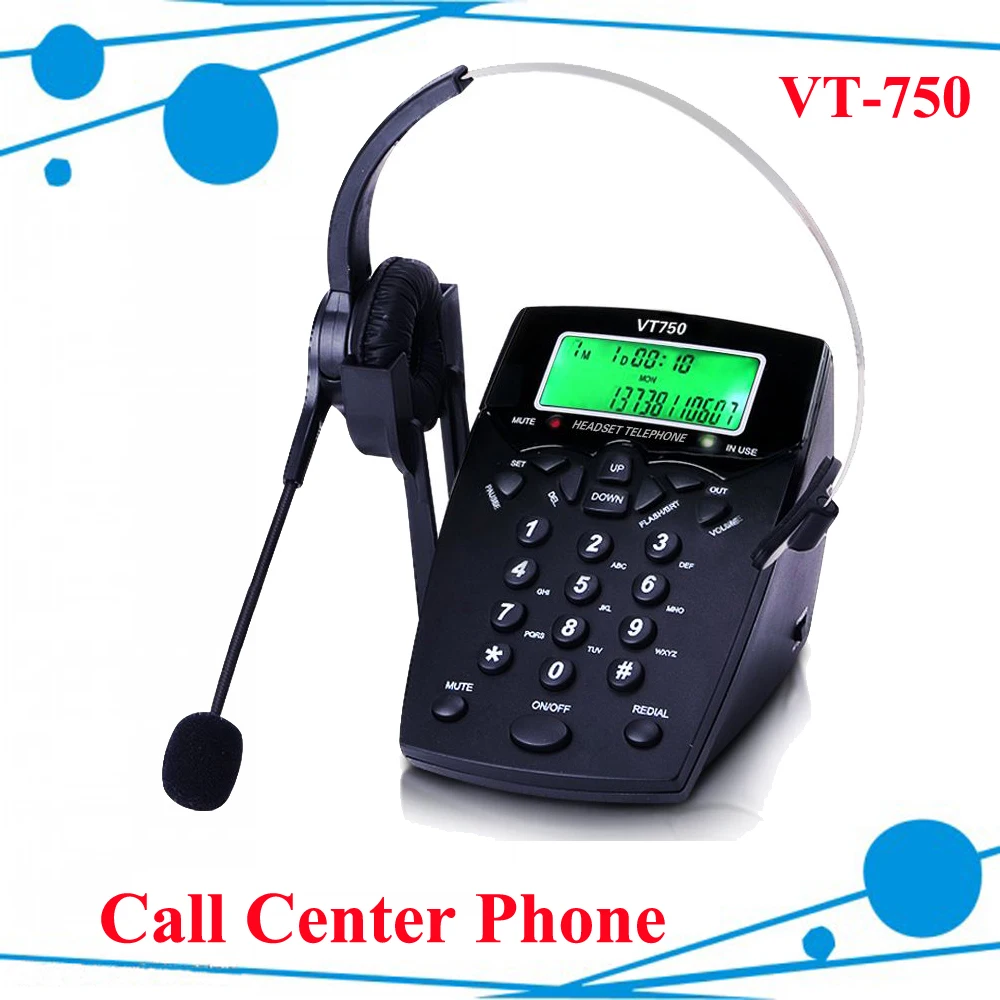 Call center telephone VT750 with Call center headset DHL free shipping free цена Call center telephone VT750 with Call center headset DHL free shipping free цены онлайн