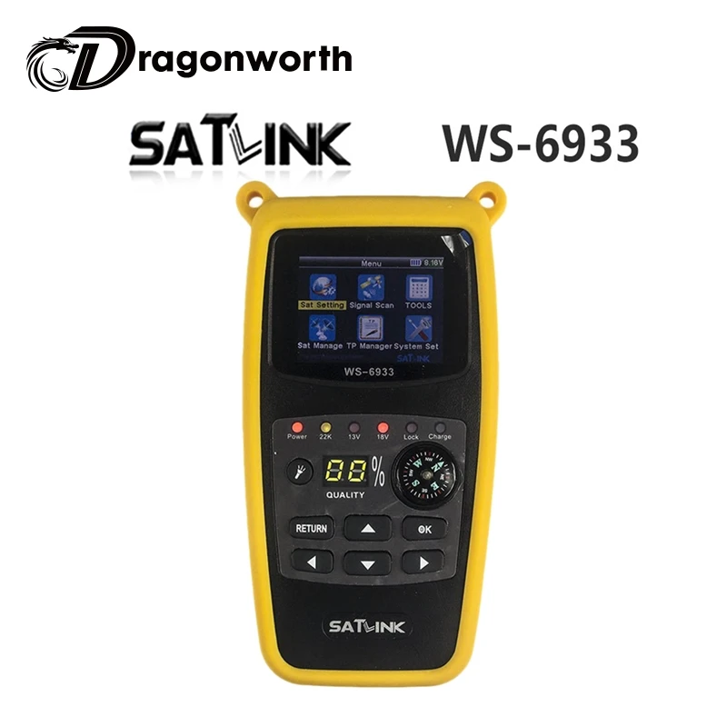 Оригинал Satlink ws-6933 2.1 дюймов ЖК-дисплей Дисплей dvb-s2 fta C &amp Ку 6933 ws6933 Цифровой