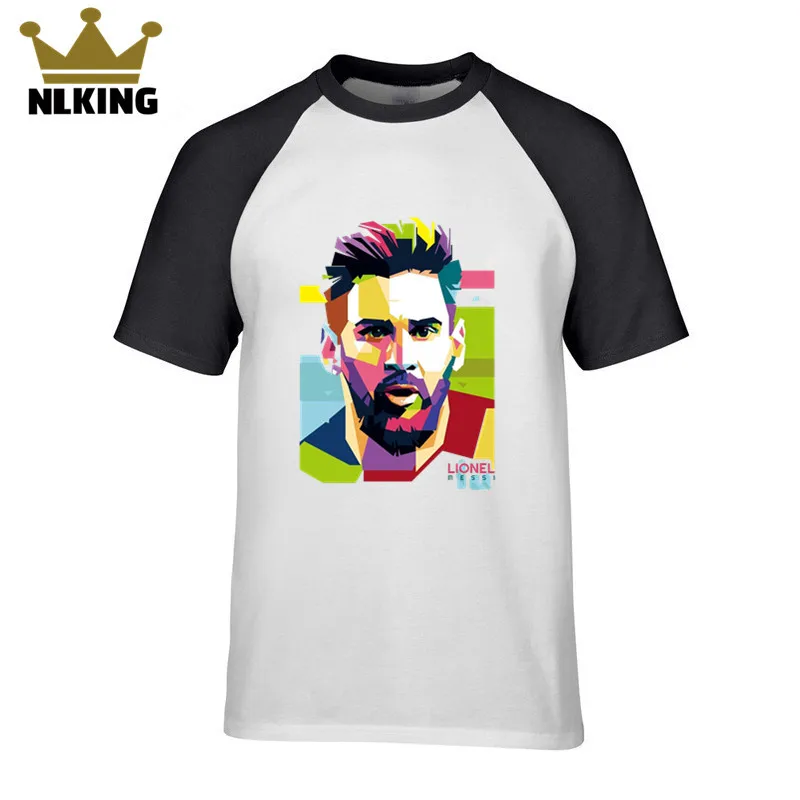 Горячая Распродажа 2018 модная футболка Lionel Messi Женская Мужская с коротким рукавом