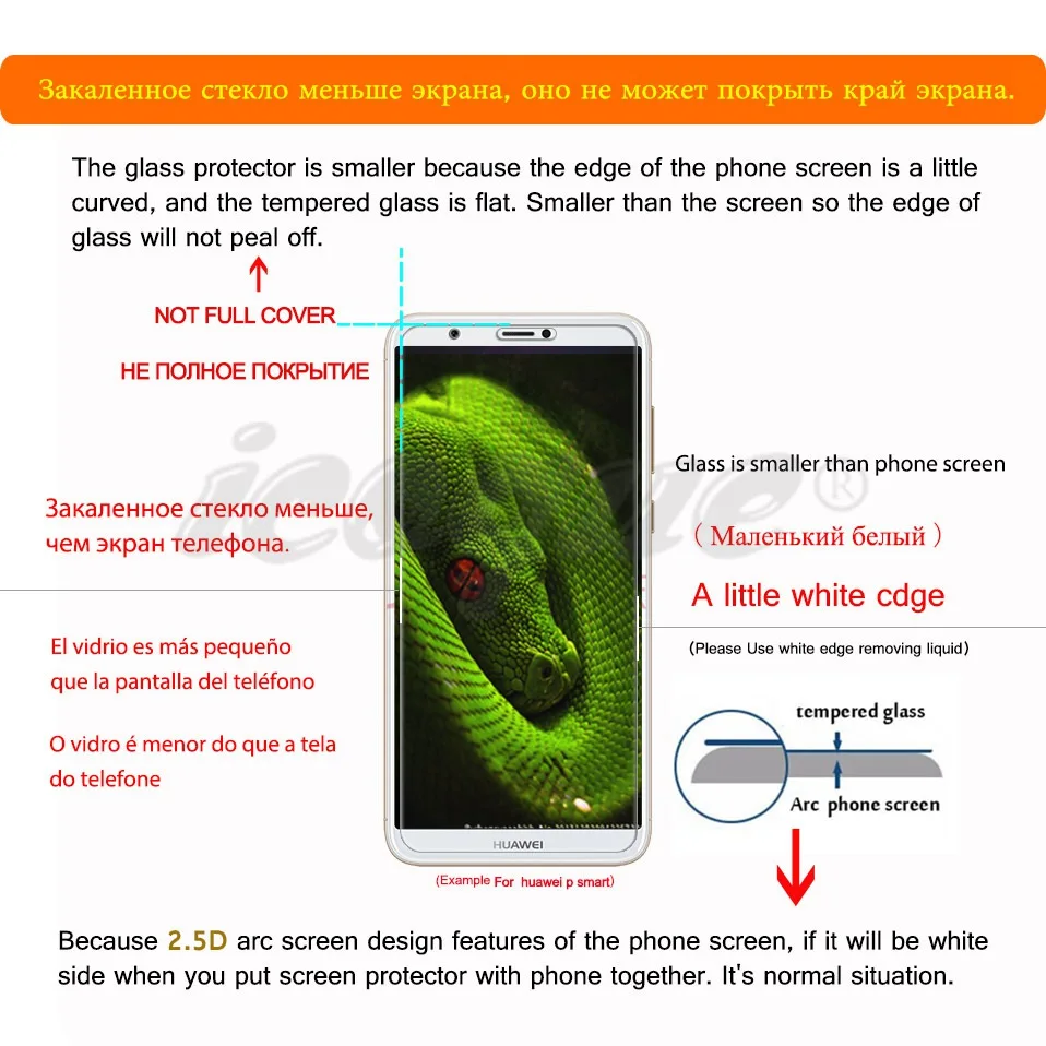 Icoque Tempered Glass Protective Screen Protector Phone Cover Film Display Protection Glass Protector