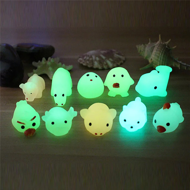 Милый свет Glow Pet Малый уплотнение пельмени животных Pinch музыка декомпрессии Squishies медленно. рост Забавный Сжимаемый squishi unicornio