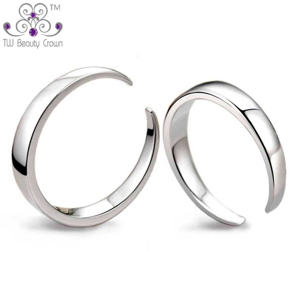 

Authentic 925 Pure Silver Simple Plain Resizable Unisex Tail Middle Finger Open Cuff Rings For Man & Woman Lovers Gifts Jewelry