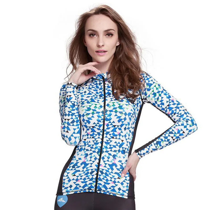 2017 New 1 PCS Long Sleeved Rash Guard For Women Wetsuit Jacket Zip Uv