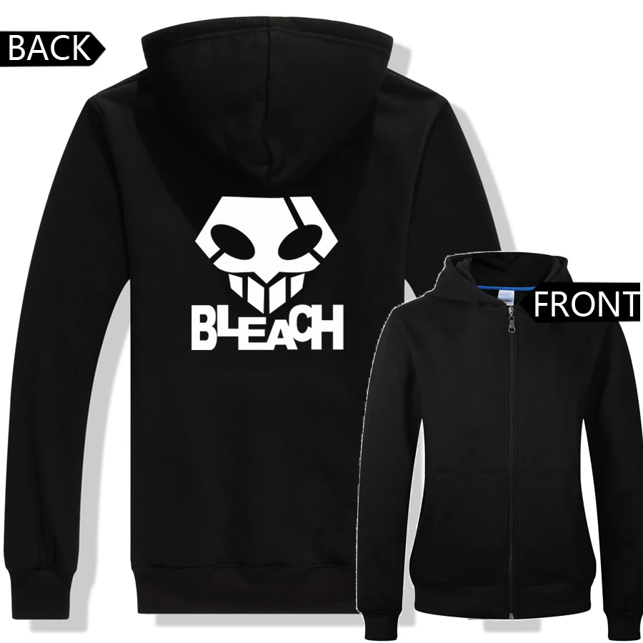 New Bleach anime concept zip up hoodies men's Autumn Winter hoodies for Bleach fans ICHIGO