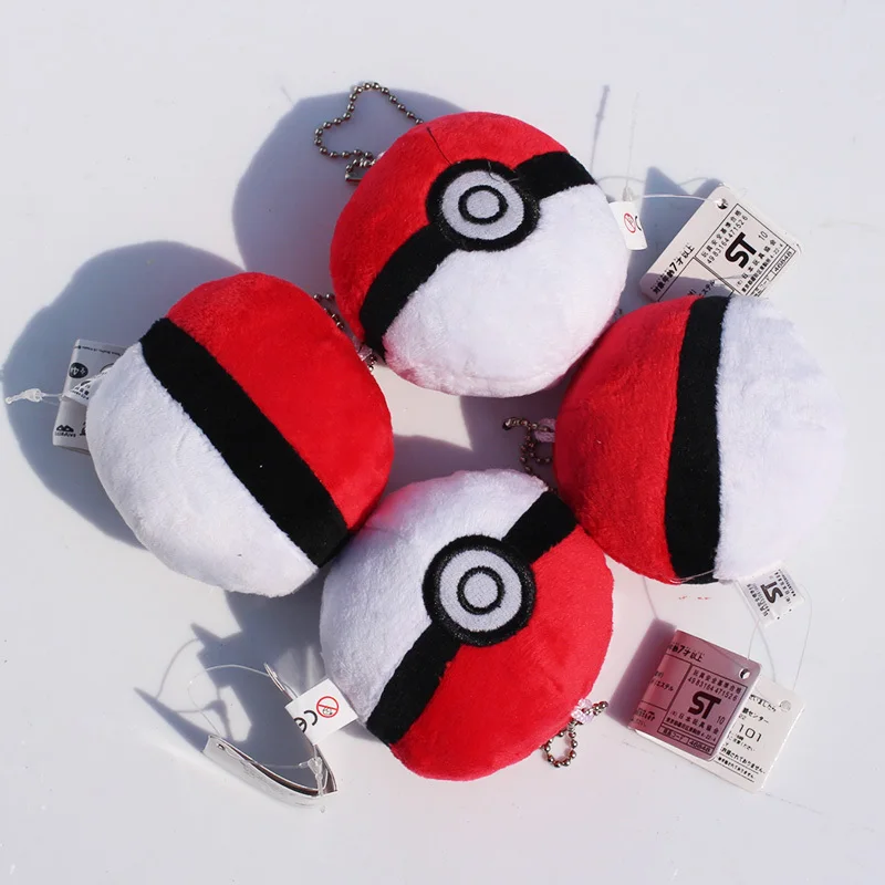 Cartoon plush ball Plush Toy cute Anime pikachu Soft Stuffed Doll kawaii Plush Keychains Pendants Toys