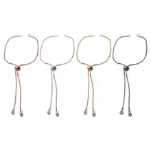 Регулируемая латунная цепочка для браслета с шариковыми концами для изготовления ювелирных изделий