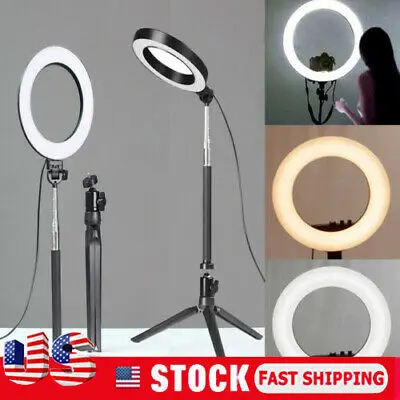 

LED Ring Light Studio Photo Video Dimmable Lamp Tripod Stand Selfie Camera Phone