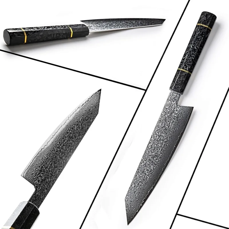  8.2 Inch Damascus Kitchen Knife Handmade Chef Knife VG10 Japanese Damascus Steel Kiritsuke Kitchen  - 33012439108
