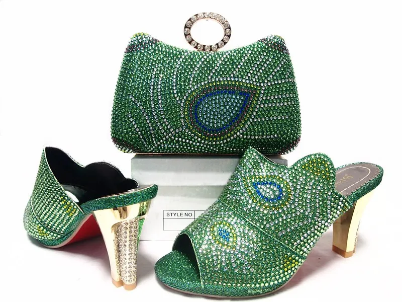 2016 Latest Italian African font b Women s b font Party Shoes And Bag Sets With