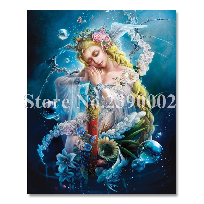 

5D Diamond Painting Cross Stitch Needlework Mosaic Princess Cartoon Angel Girls Full Diamond Embroidery Resin Decoration Gifts