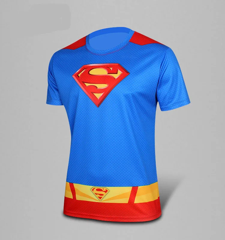 Super Hero The Amazing Spider-Man cycling jersey short T-shirt kids children's Transformers outdoor sport clothing bike wear - Цвет: superman B