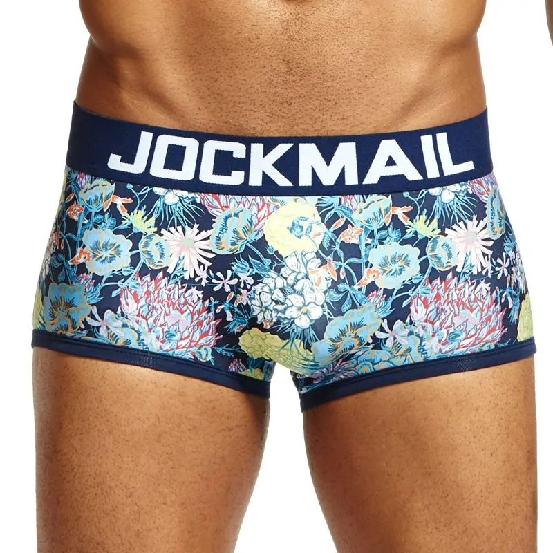 Jockmail Брендовые мужские Нижнее Бельё для девочек трусы-боксеры с цветочным принтом Calzoncillos Hombre Calcinha Cueca боксер masculina Трусики для женщин Шорты