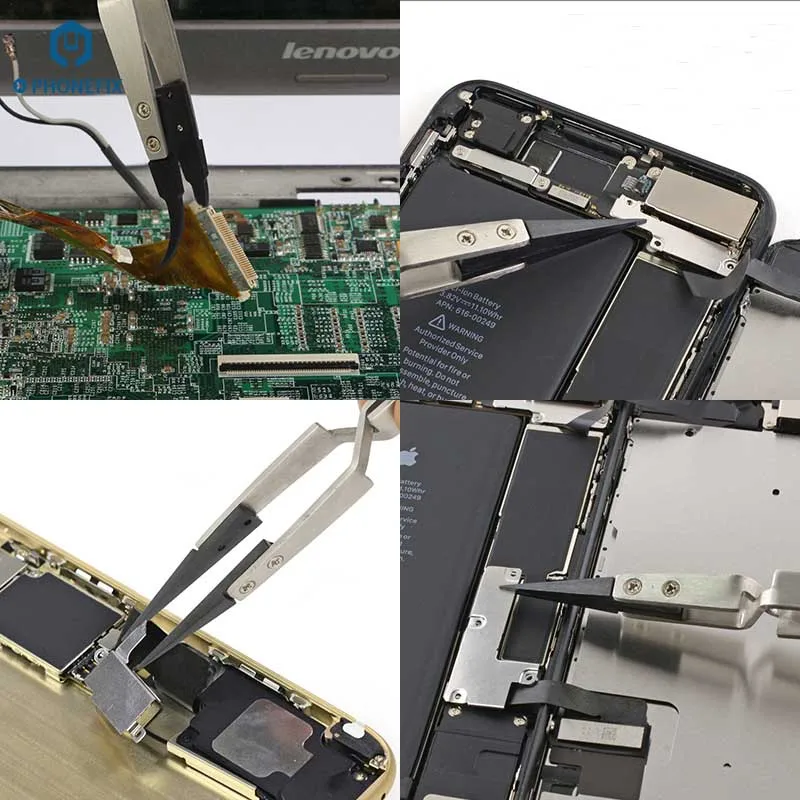 PHONEFIX JM-10-12 125 мм Пинцет из нержавеющей стали антистатические поперечные пинцеты IC чипы инструмент для поднятия для ремонта мобильных телефонов