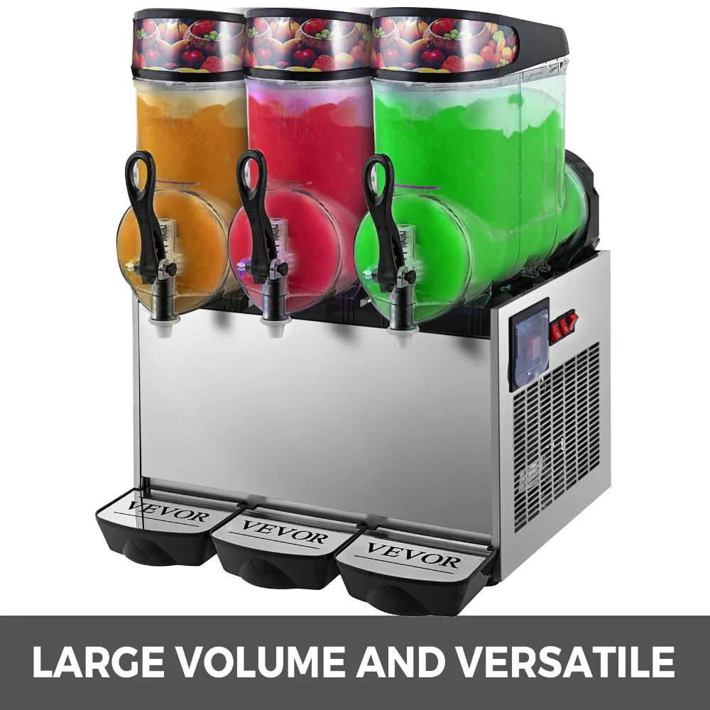 12L*3 Triple-Bowl Full Size Slush Frozen Drink Machine 900W Commercial Use