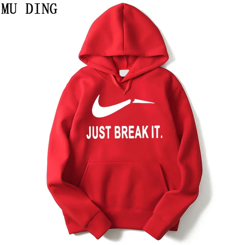 

MU DING 2017 Hoodies Men Hooded Sweatshirts just break it Print Casual Pullovers Streetwear Tops Autumn Regular Hipster Clothing