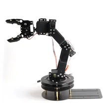 Дешевый Роботизированный манипулятор 6 Dof металлический робот-манипулятор(3D Вращающаяся база+ металлический механический коготь+ 6 сервоприводы) DIY RC игрушка