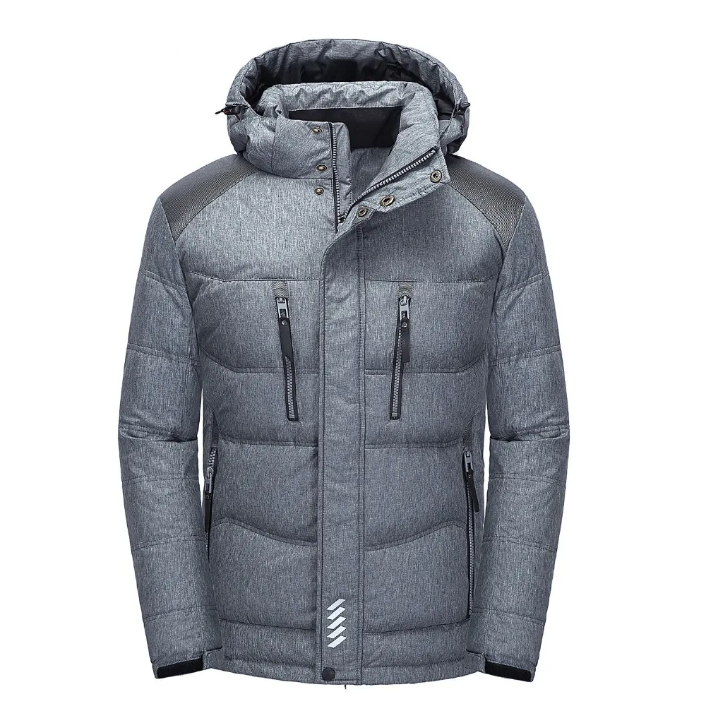 Russia Snow Coat Stand Collar Thick Men's Winter Down Jacket Black Grey Winter Jacket for Men Brand Jacket Men Coat Winter