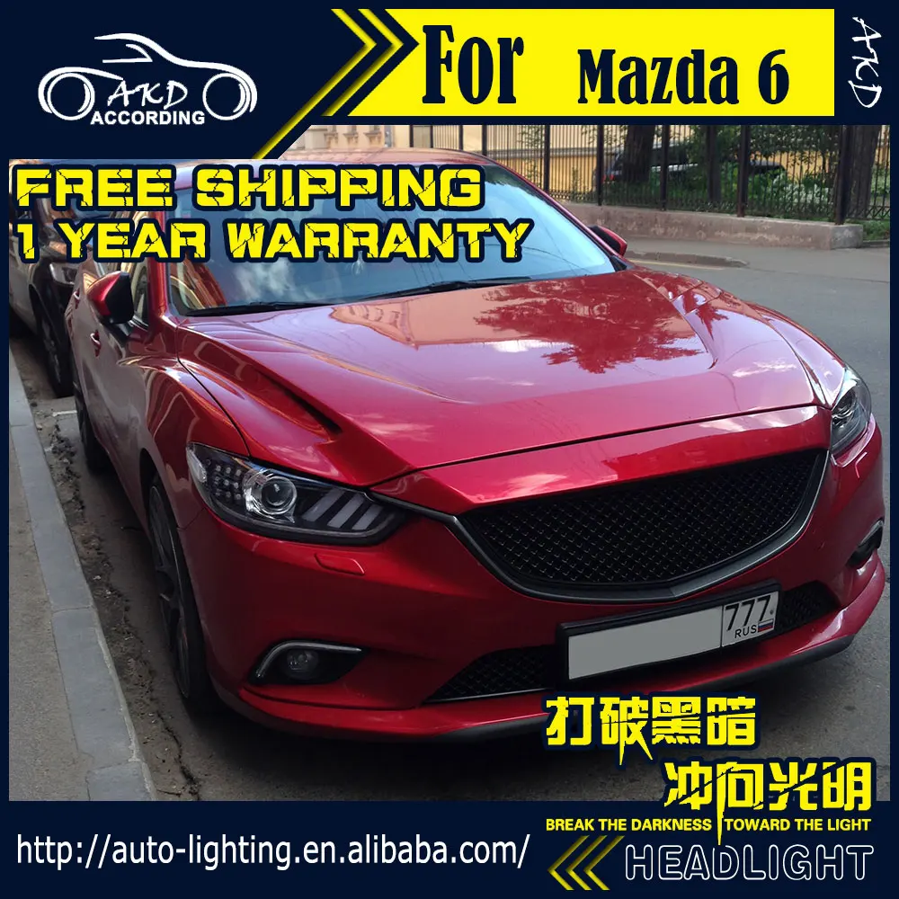 АКД Автомобиль Стайлинг фара для Mazda 6 Atenza светодиодный фонарь Mustang-дизайн светодиодный DRL H7 D2H Hid вариант Ангел глаз биксеноновые фары