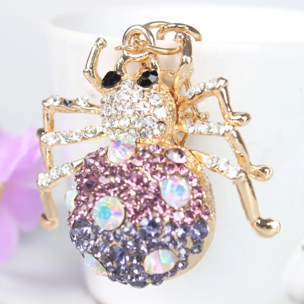 

Spider Web Insect Charm Pendant Crystal Purse Bag Keyring Key Chain Gift Women In Apparel & Accessories
