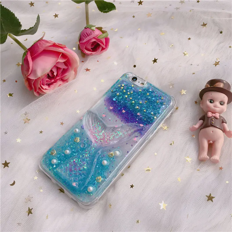 

Case For Samsung J3 J5 J7 2017 Prime Pro J4 J6 Rhinestone phone case dream ocean Marine pearl Vintage Fishtail Cute Capa coque