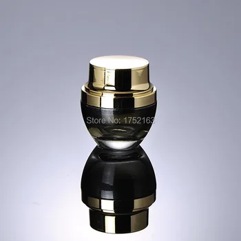 

30G Glass Cream Jar Cosmetic Black Container Cream Jars,glass containers for creams Cosmetic Packaging Gold Cap Glass Bottle