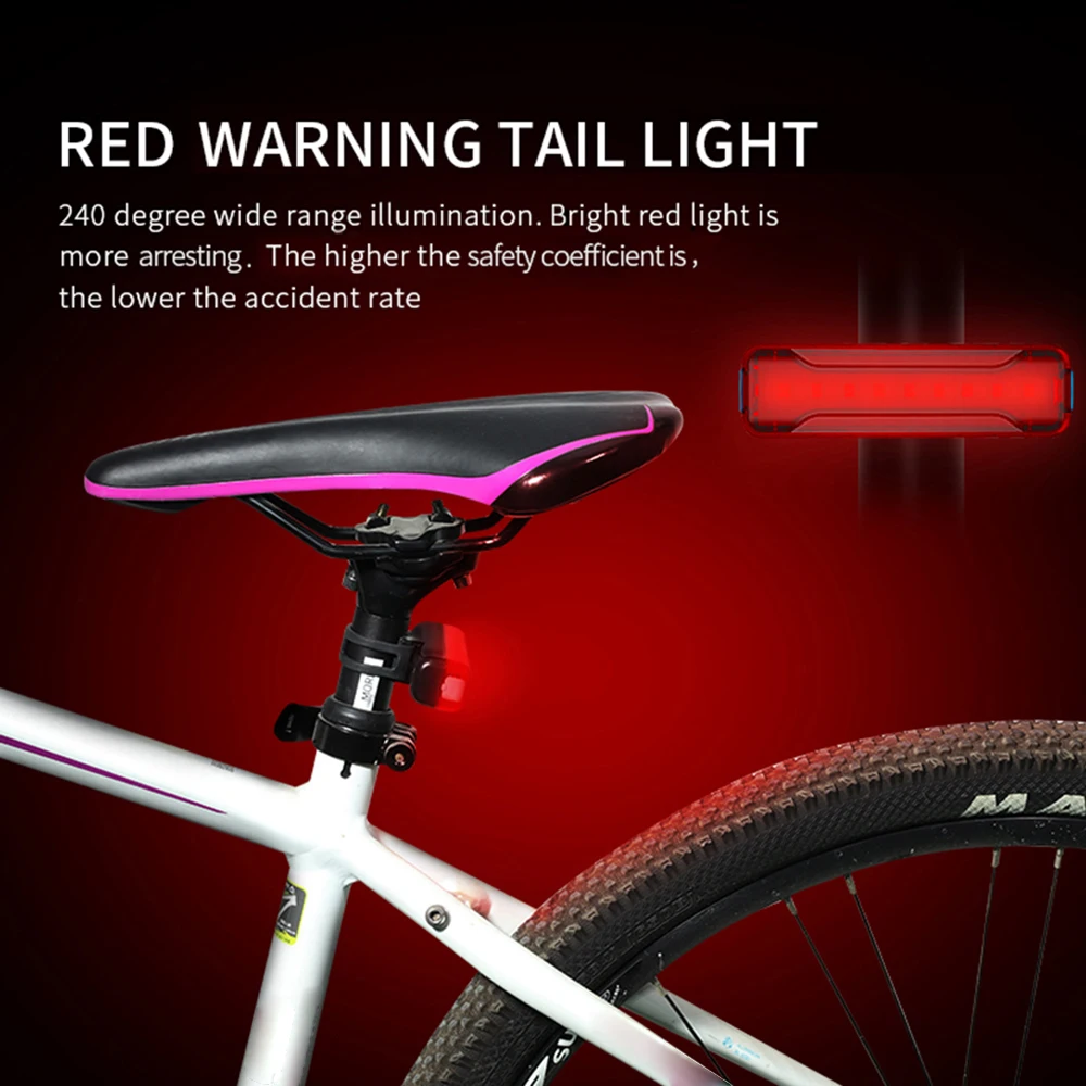 2600 мАч велосипедные фары велосипед Велоспорт водостойкий задний фонарь 9 светодиодный супер свет с USB перезаряжаемой безопасности ночной езды задний свет
