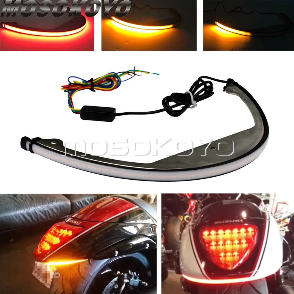 

For Suzuki M109R M90 Switchback Flowing Sequential LED Fender Eliminator Taillight Turn Signal Light 2006-2018
