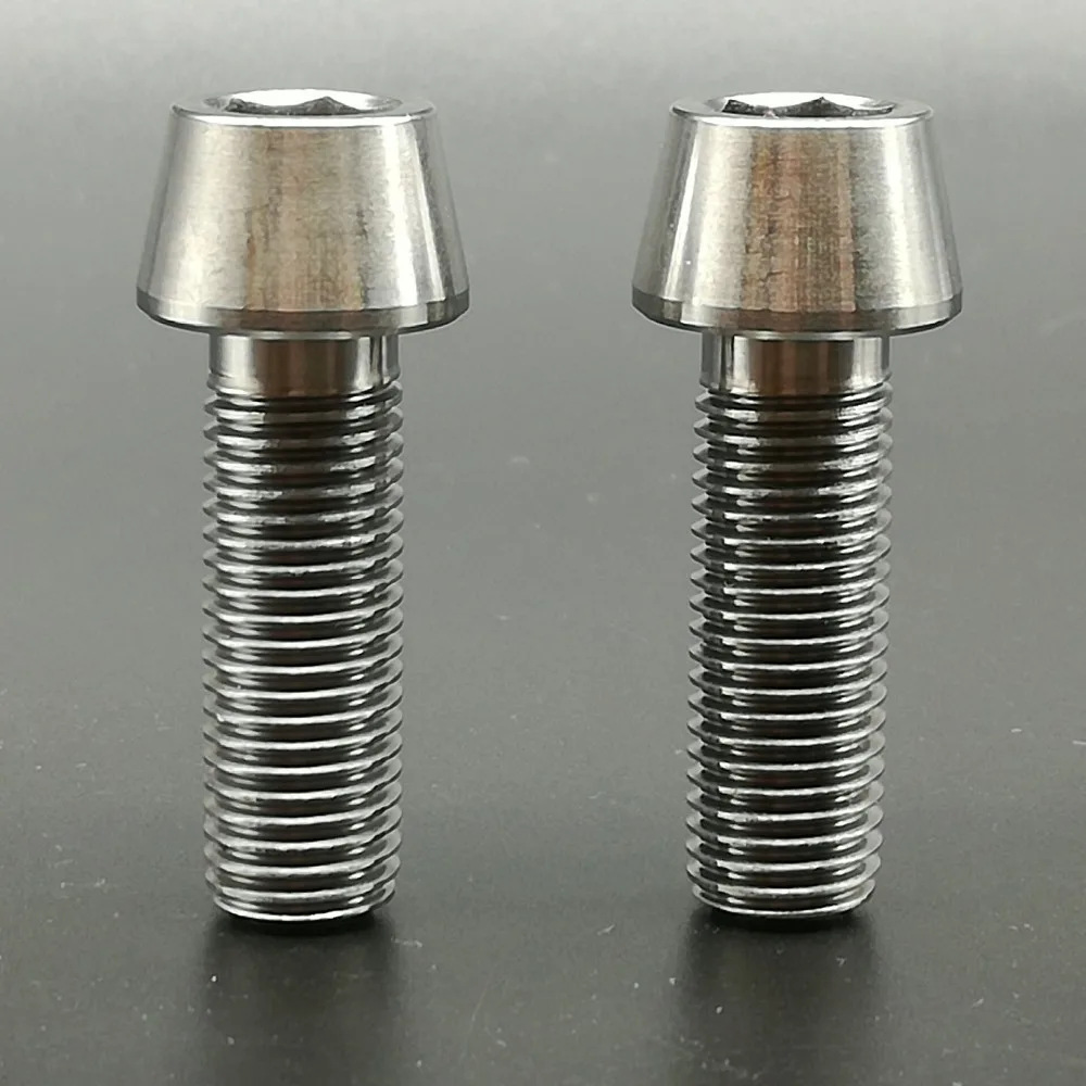 2pcs M10x30mm 1.25mm Pitch Titanium Ti Taper Cone Socket Allen Bolt CNC Grade 5in Bolts from