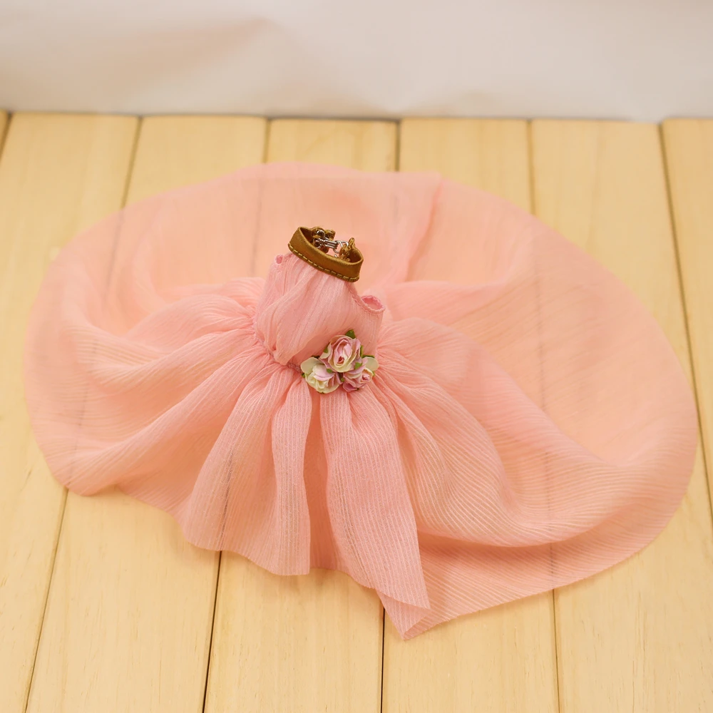 

Clothes For 1/6 Blyth Pink Dress With Flowers Princess To The Party N Discotec