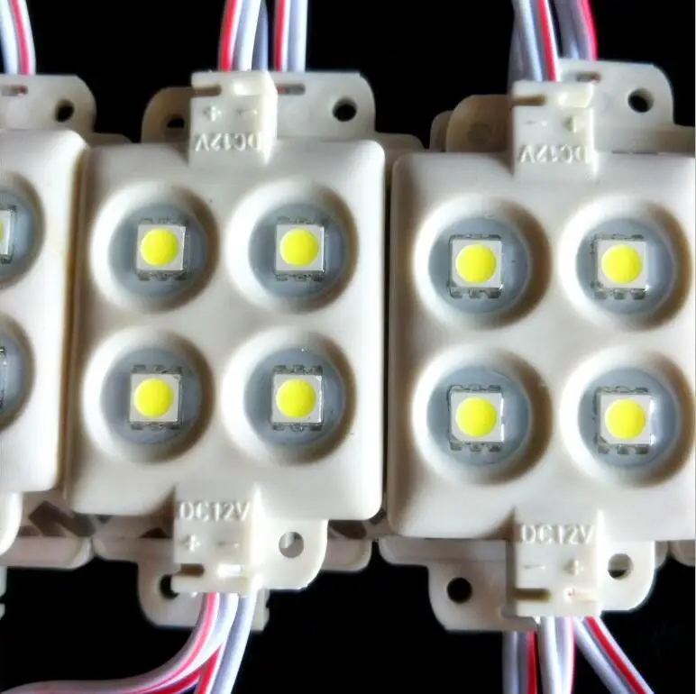 

DC12v 0.96w 4 pcs led SMD 5050 square shape module ,injection molding waterproof module ,many colors options ,20 pcs/lot