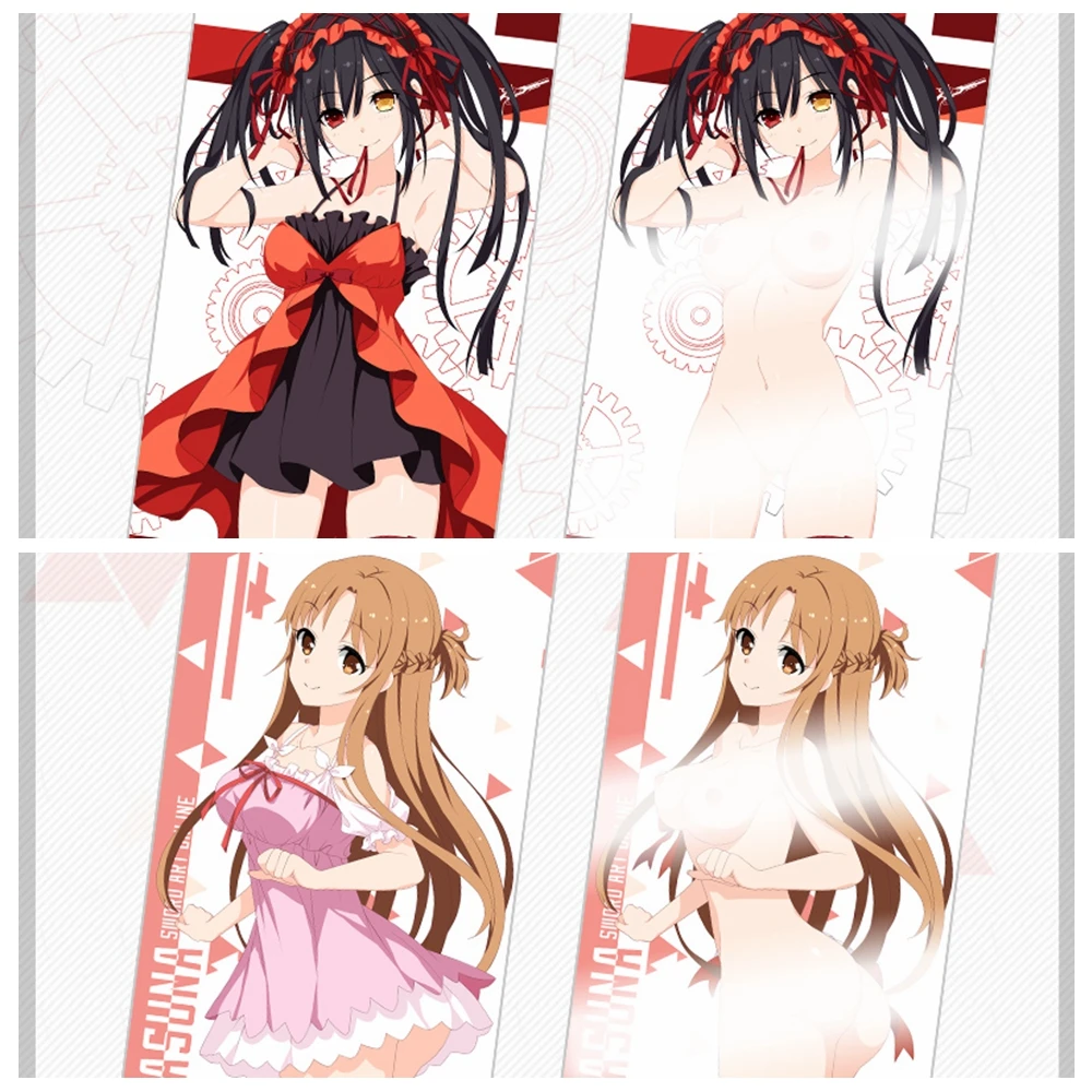 

Anime JK DATE A LIVE Tokisaki Kurumi Sword Art Online Yuuki Asuna Temperature Magic Color Change Face Bath Towel Funny Facecloth