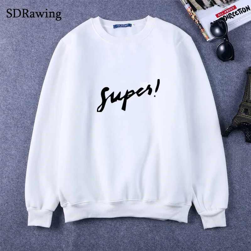 New supes Print Women Sweatshirts Cotton Casual Funny Sweatshirts For Lady Top  Hipster Tumblr Drop Ship