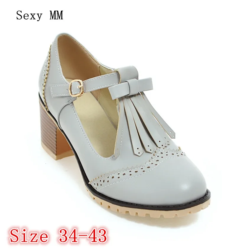 

Square High Heels Pumps Women Oxfords Career Campus Shoes Woman High Heel Shoes Kitten Heels Size 34 - 40 41 42 43