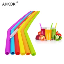 1/3 шт многоразовые, для питья соломы пищевой силиконовые соломинки безопасные соломинки BPA питьевая солома Водные Аксессуары для бутылок