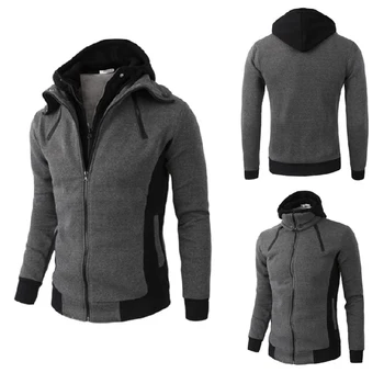 

Casual Hooded Winter Jacket Men 2018 Black Long Sleeve Slim Coat Warm Turtleneck Windbreaker Men Plus Size Zipper Men's Jacket