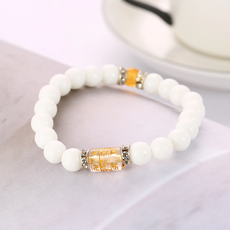 SONYA Tibetan Buddhism Buddha Glass Bangles Bracelets Handmade