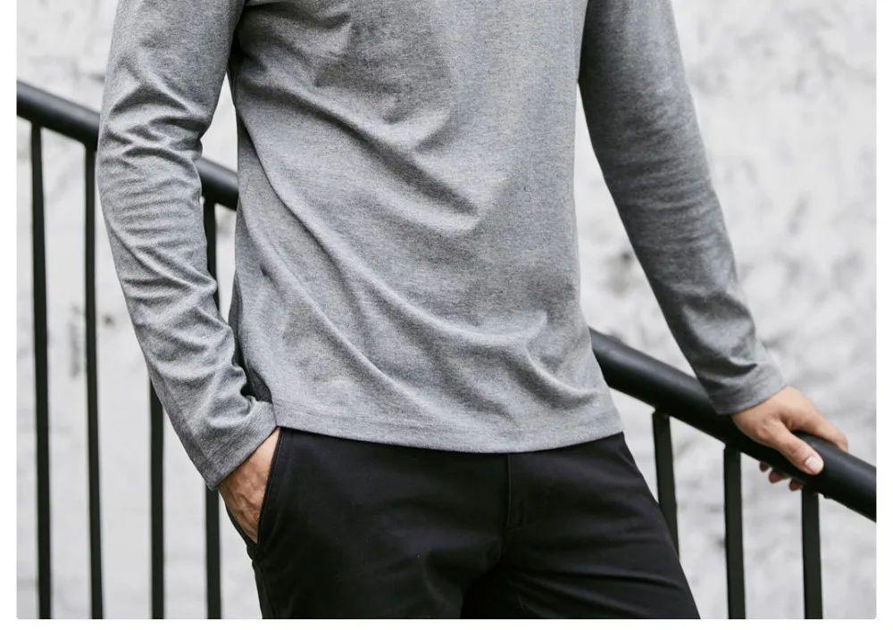 Xiaomi youpin ULEEMARK стильный повседневный мужской удобный, вокруг шеи с длинными рукавами футболка влагопоглощающая мягкая одежда